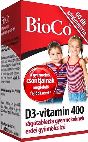 BIOCO Vitamin D3 400 chewables for Kids (60 tabl. de mest.)